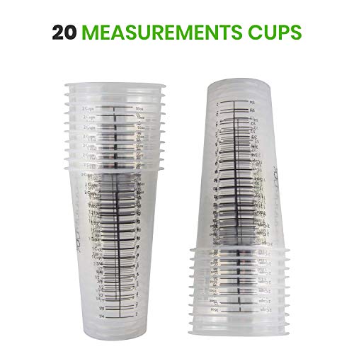 Vasos medidores desechables para resina 16oz pack 20 miniatura 6