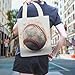 JTREHY Baseball Canvas Tote Cute Zipper Canvas Bags Exquisite Fashion Single Shoulder Cloth Totes Shopping Lightweight Handbag for Travel Work Gift