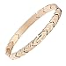 LinnaLove Fashion Titanium Medical alert Bracelets for Women Free engraving Not allergic id bracelets(Gold/6.5)