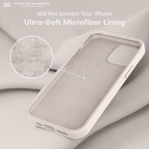 Image of LOVE 3000 Compatible with iPhone 12 Pro Max Phone Case | Thickening 2.1 MM Liquid Silicone | Anti-Scratch Microfiber Lining | Full-Body Duty Heavy Protection Case for Men, Stone