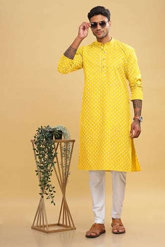 Image of BE ACTIVE Cotton Kurta for Men | Traditional and Refined Design | Indian Kurta | Full Sleeve Kurta