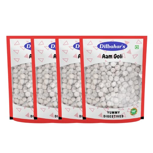 DILBAHAR'S Aam Goli 100G Pack Of 4 | Aam Pachak Chatpati Goli | Mukhwas Mouth Freshener | Aam Pachak Churan Goli | Churan Digestive Mouth Freshener Mukhwas | After-Meal Treat,Mango