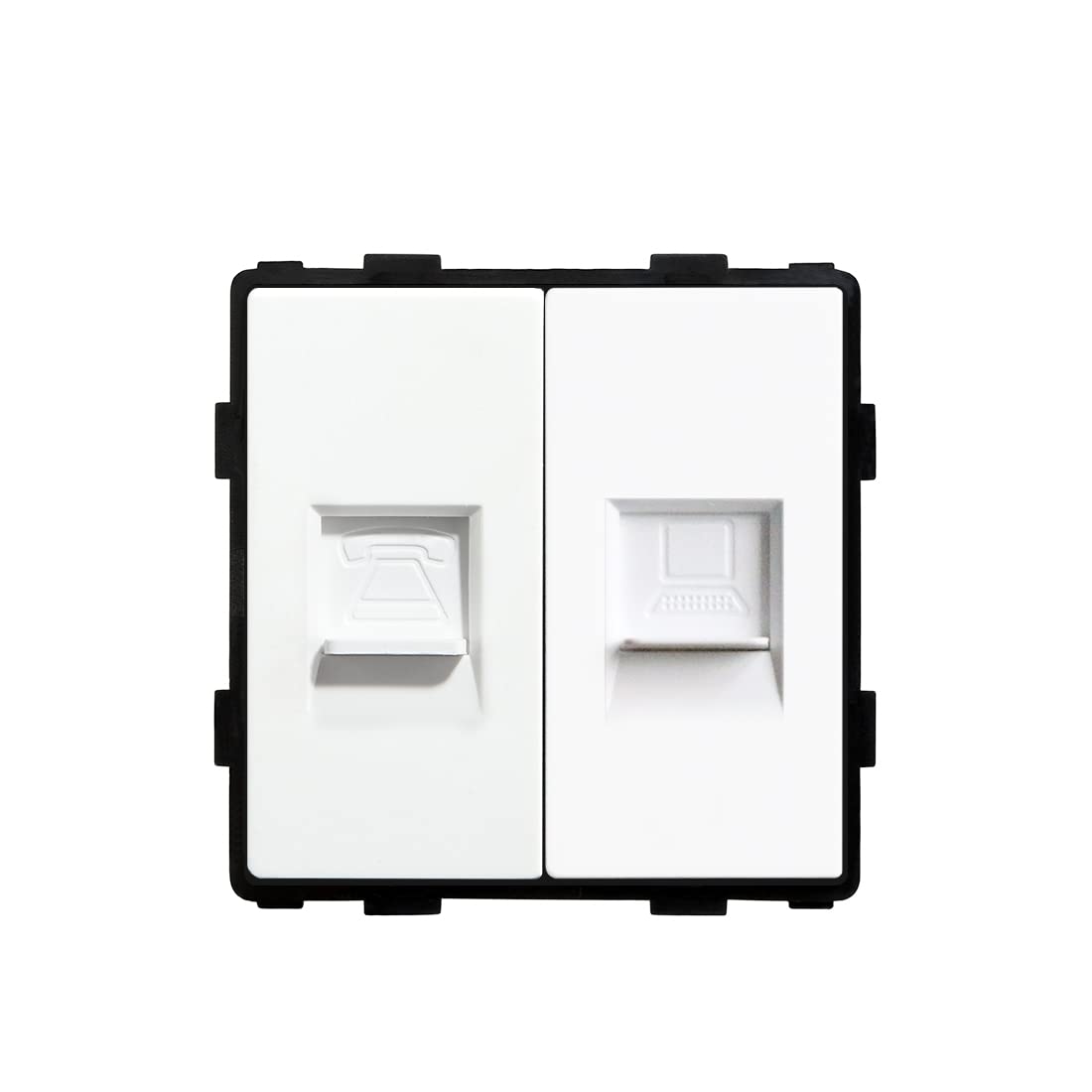 BSEED DIY 1/2 PC with Ethernet Outlet Cat5e 1 Port RJ45 T568A Network PC White Charge Power Socket