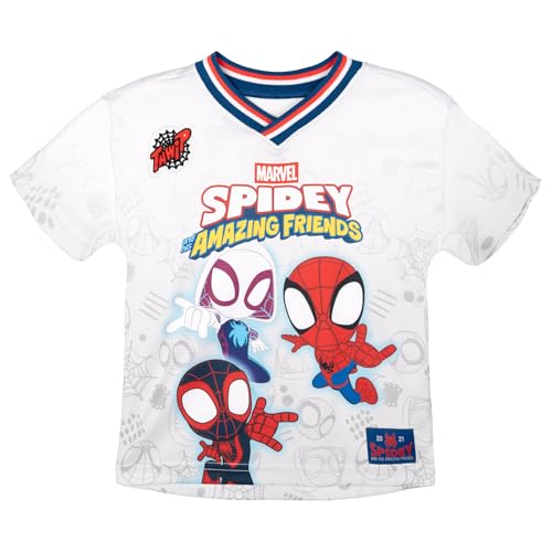 Marvel Spidey and His Amazing Friends Toddler Boys' Active Mesh Short Sleeve Graphic Tee Spidey Gray Red 2T - image 1