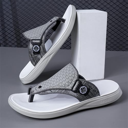 Men's Flip Flops Open Toe Leather Slides Comfort Casual Outdoor Slippers Summer Fisherman Slip On Sandals for Men4