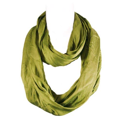 Wrapables Lightweight Silky Soft Infinity Loop Scarf, Olive2