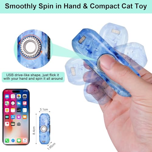 Image of TBTeek Cat Toy, Finger Rotatable, 3 Modes, 5 Fun Patterns, Rechargeable, Portable Dog Cat Toy for Indoor Cats Chasing and Exercise