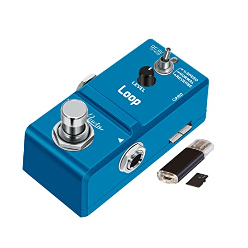 Rowin Looper Effects Pedal with SD Card for 10 Minutes of Looping, Unlimited Overdubs,1/2 time, and...