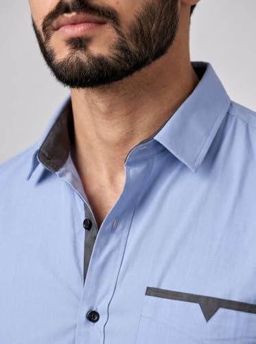Image of Amazon Brand - INKAST Cotton Shirt for Men | Regular Fit Full Sleeve Casual Shirt | Stylish Formal Office Wear Shirts for Men | Soft Comfortable Breathable Cotton Fabric | Fashionable Office Wear