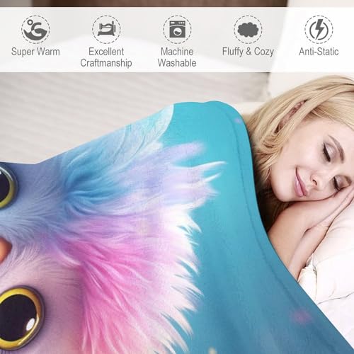 Couverture oiseau 3D anti-froid plaid flannel doux et moelleux pour l'hiver - 4