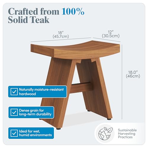 Image of AquaTeak Asia 18 inch Teak Shower Bench