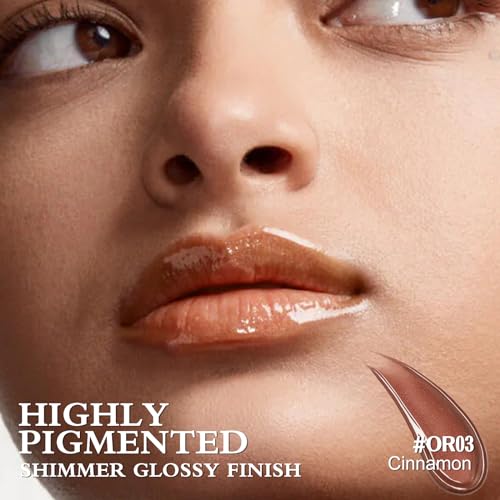 FOCALLURE Sparkling Gem Lip Plump, Hydrating & Volumizing Lip Plumper Gloss Balm, High-Shine Lip Plumping Pen, Plumps & Moisturizes, Vegan & Cruelty-Free, CINNAMON — view 4