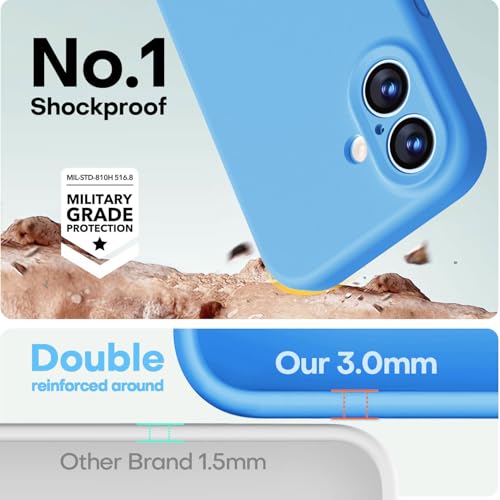 Image of LOVE 3000 Designed for iPhone 17 Case, Premium Silicone [Compatible with Magsafe][Soft Anti-Scratch Microfiber Lining] Shockproof Protective Phone Case for Men Women 6.3 inch, Blue