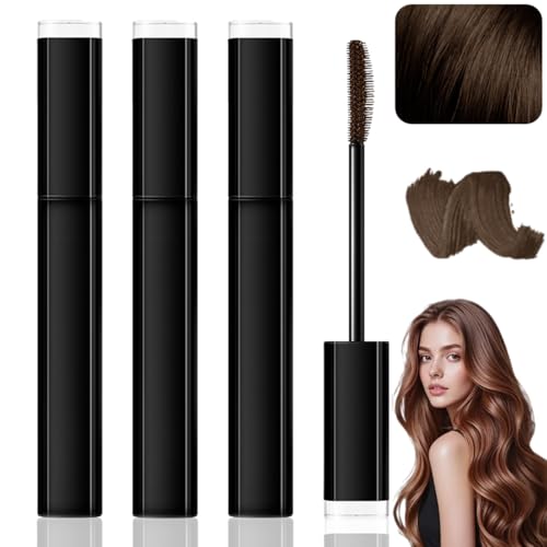 3 Stück Haarmascara Dunkelbraun Haarfärbestift Haarwurzel-Grauhaar-Abdeckcreme Grauhaarabdeckung Frauen Haaransatz Stift Abwaschbar Grauhaar Abdeckstift für Täglichen Gebrauch & Unterwegs