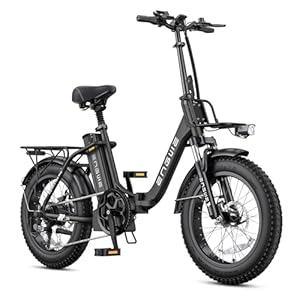 ENGWE L20 2.0 1125W Motor Peak, Upgraded Folding Electric Bike for Adults, 20*3.0″ Fat Tire Step-Thru Ebike, 52V13Ah 68Miles Long Range 28MPH 75N.m Torque Urban Commuter,7-Speed Gear,No Front Basket