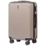 Wings Maleta rígida – Maleta de viaje grande y trolleys – Ultraligero con ruedas – Maleta Trolley Equipaje de mano – Maleta rígida con candado – Trolley Pequeño para Avión, dorado, 66x43x26, Maleta