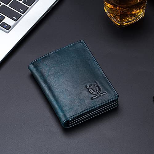 BULLCAPTAIN Large Capacity Genuine Leather Bifold Wallet/Credit Card Holder for Men with 15 Card Slots QB-027