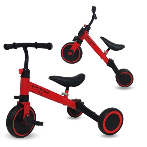 CHLOENCE - Triciclo Bambini Evolutivo 3 In 1, Bicicletta 1-5 Anni, Manubrio Regolabile, Sterzo...
