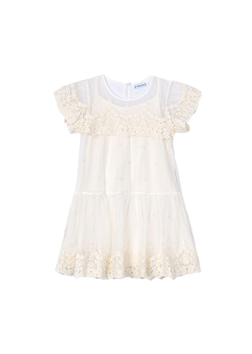 Vestido para niña marca Mayoral modelo 3909 color hueso 4