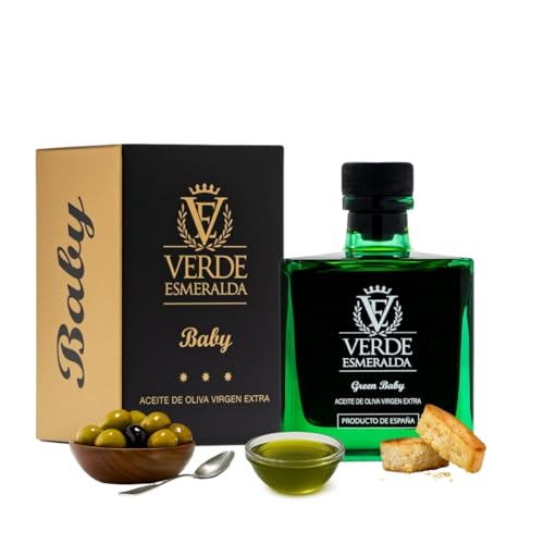 Verde Esmeralda Aceite de Oliva – Variedad Royal Orgánico | Edición Especial de España-Jaén, 100ml – Aceite Premium sabor a alcachofa, manzana verde y almendra dulce con final delicado y equilibrado.