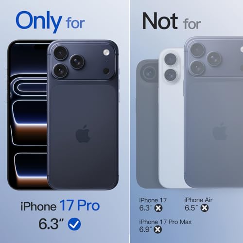 Image of JETech Magnetic Matte Case for iPhone 17 Pro, Deep Blue | Compatible with MagSafe, Translucent Frosted Soft TPU Cover, Anti-Yellowing, Anti-Fingerprint, Shockproof