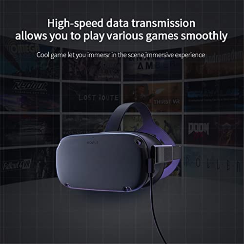 XUXN Oclous Quest 2 Link Cable, 16FT (5M) Oculus Quest 1/2 Link VR Headset Acessórios USB 3.0, 2 em