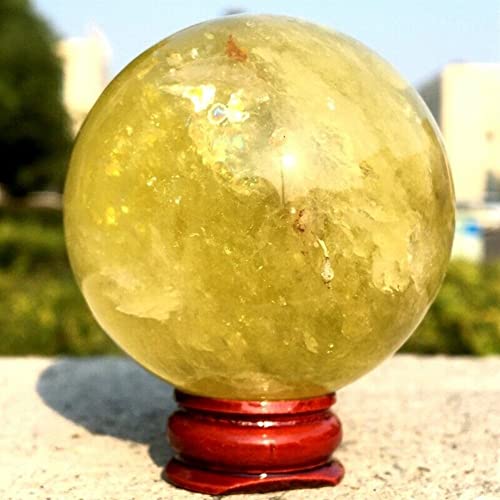RaeGan 1 Piece of Natural Citrine Crystal Ball Crystal Stone Ball Yellow Quartz ore Beautiful Crystal