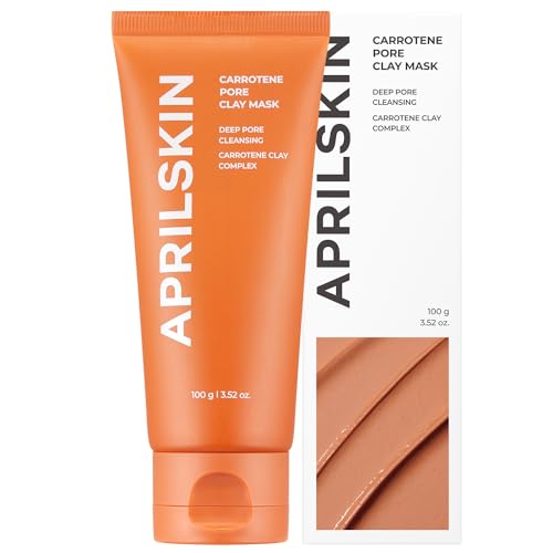 Aprilskin Carrotene IPMP 3-Min Quick Dry Pore Tightening Clay Mask | Kaolin & Zinc PCA | Reduces Pores & Sebum | Cooling Effect | Vegan | Gentle Exfoliation | Korean Skin Care | 5.07 oz