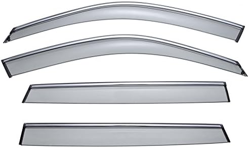 WellVisors Window Visors Wind Deflectors Compatible with BMW 2007-2018 X5 E70 F15 with Chrome Trim Rain Guards 3-847BM005