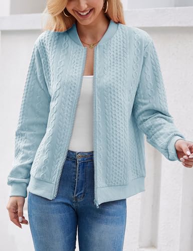 Image of WROLEM Zip Up Sweatshirts for Women Casual Outfits Cardigan Outerwear Trendy Winter Jackets Coat