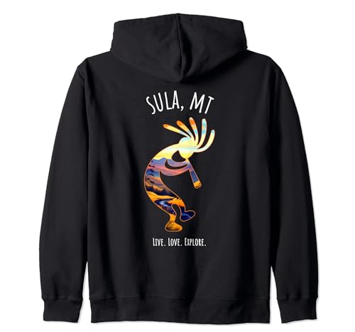 Sula Montana USA Dancing Kokopelli Design Zip Hoodie