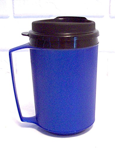 Mug de viaje térmico 12 oz aislado azul miniatura 1