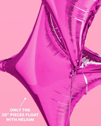 Image of xo, Fetti Pink Sparkle Foil Birthday Balloon - 6 pc | Bday Party Decorations, Bachelorette, Graduation, Bachelorette, Wedding, Photo Booth