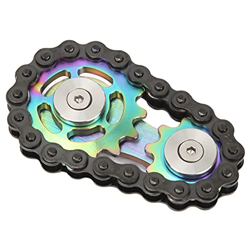 RiToEasysports Sprocket Fidgets Chain Gears, Acero Inoxidable Fidgets Spinner Bike Chain Novedad Fidget Block para Adultos Novedad Juguete (Multicolor)