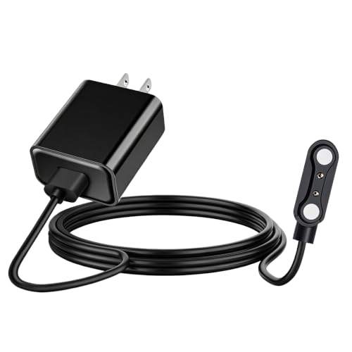 Amkixzp 2 Pin 4mm Magnetic Smart Watch Charger with USB Wall Adapter