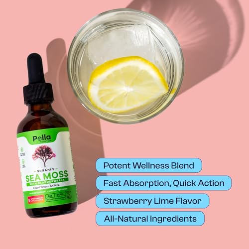 PELLA NUTRITION Sea Moss Organic Liquid Drops | Drops of Nature Green Tea Extract | Bundle