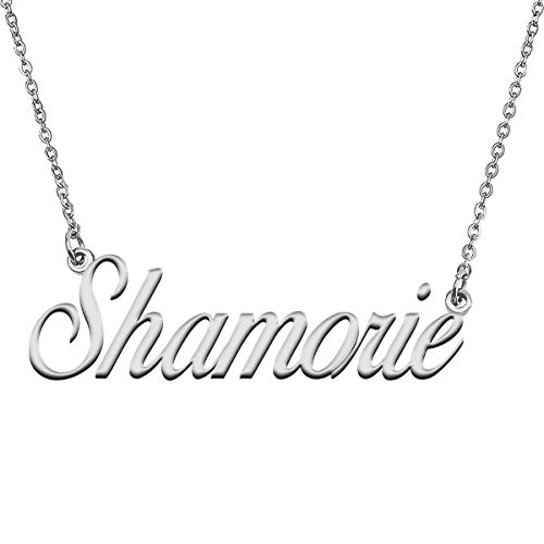 GR859C Custom 18K Gold Plated Necklace with Name Shamorie for Women