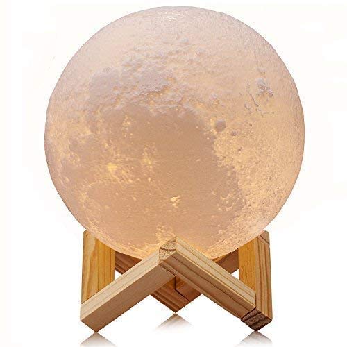 Moon Lamp Goodfeel 4.7in 16 Colors LED 3D Print Moon Light with Stand & Remote&Touch Control and USB Rechargeable, Moon Light Lamps for Kids Friends Lover Birthday Christmas Gifts (4.7inch)