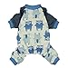 Fitwarm Lovely Bear Pet Clothes for Dog Pajamas Cat Jumpsuit PJS Apparel Cotton Blue XL