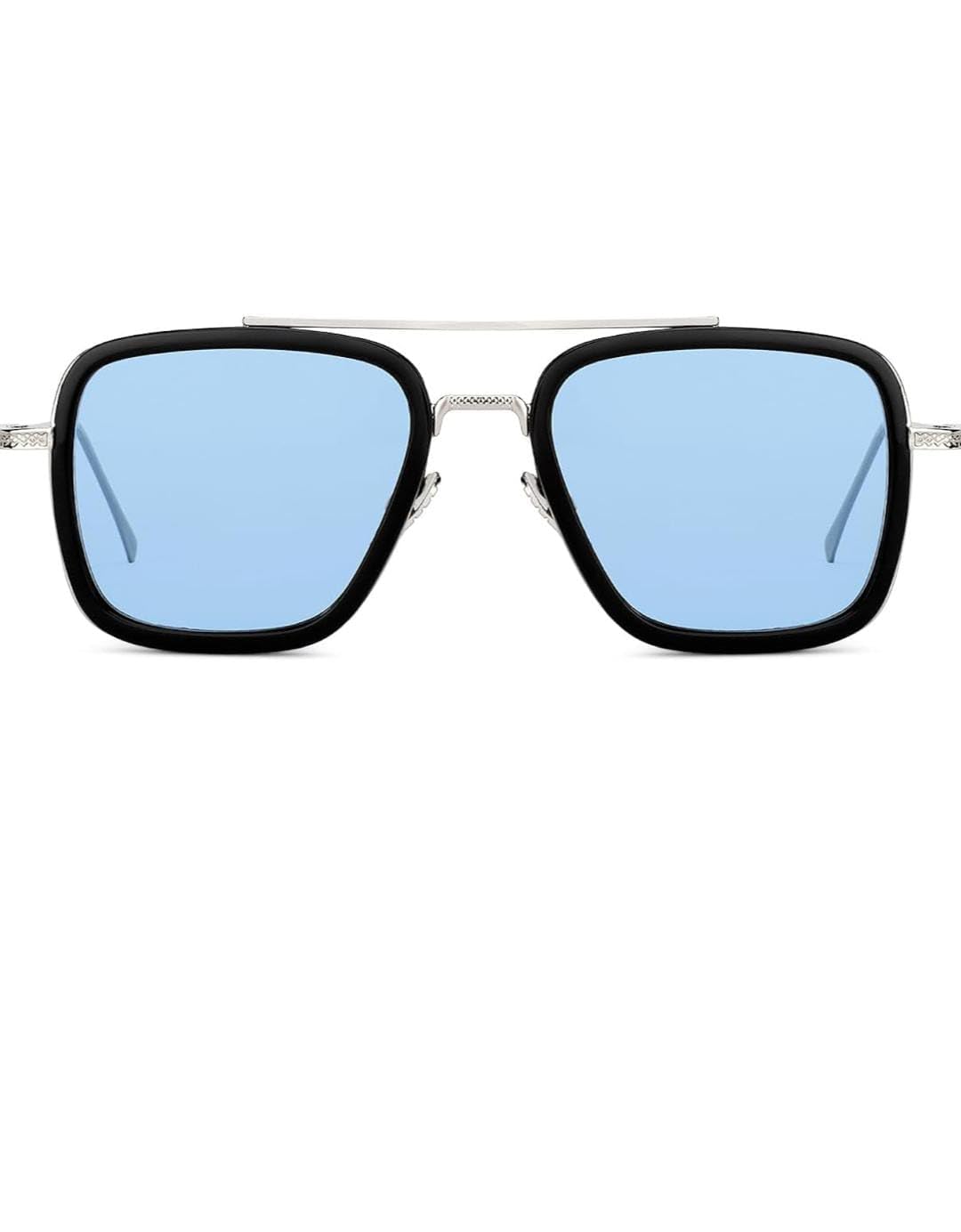 Hairum Blue Light Blocking Blue Cut Zero Power anti-glare Retro Square Eyeglasses, Frame for Eye Protection from UV by Computer Tablet Laptop Mobile Blue Full Rim Trendy andStyle (silver blue) (B0D54SCC7V) Amazon Price History, Amazon Price Tracker