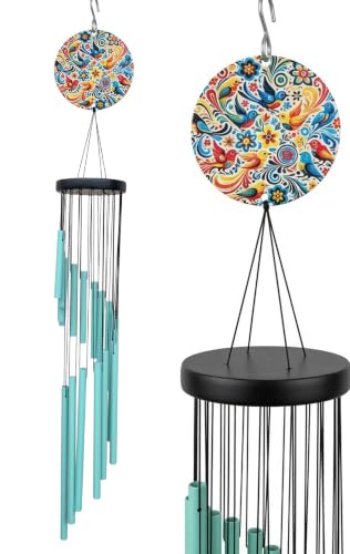 Paradigm Pictures 18 Pipe Wind Chime for Home | Blue Color Big Wind Chimes | Home Decor Items | Home Decoration Gift Items | Balcony, Garden & Indoor Hanging Decoration