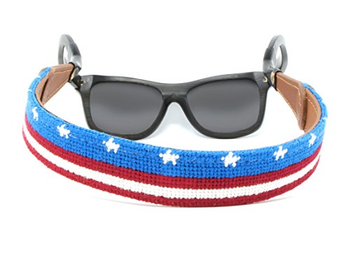 Image of Leather Hand-Stitched Needlepoint Sunglass Strap Retainer