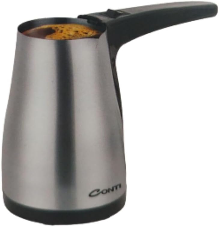 Conti CKC-321 Crazy Elektrikli Çelik Cezve Antrasit – 1000W Türk Kahvesi Makinesi, Paslanmaz Çelik Gövde, Gizli Rezistans, 5 Fincan / 400 ml, Susuz Çalışma Emniyetli (Antrasit)
