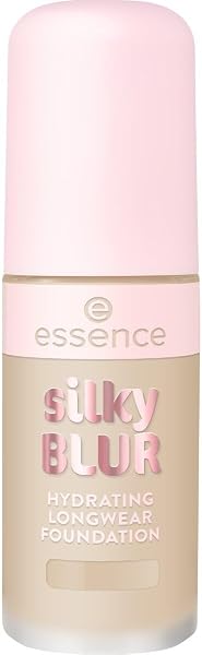 essence Silky Blur Hydrating Longwear Foundation 155, moyenne claire aux sous-tons chauds, couvrance moyenne, extrait de figue de Barbarie, 30 ml - 1