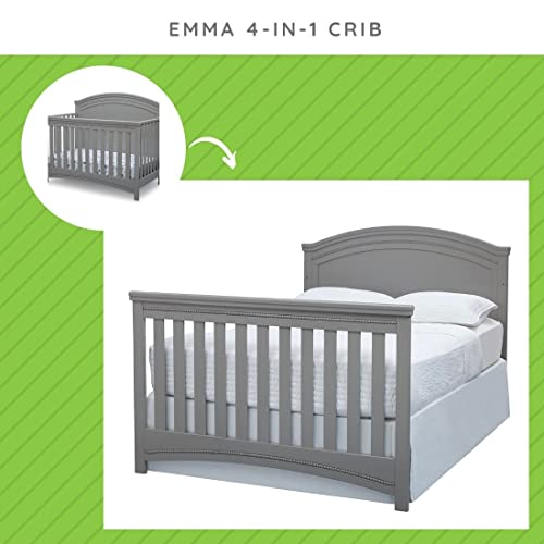 Image of Full-Size Conversion Kit Bed Rails Compatible with Emma Crib 'N' More Convertible Crib by Delta Children - Solid Wood Rail #0050 - Toddler & Adult Bed Rail - Nursery & Baby Furniture (Grey - 026)