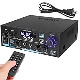 Bluetooth アンプ 5.0 HiFi ステレオ パワーアンプ レシーバー 2.0 チャンネル 2X70W ミニ アンプ 小型 ホーム オーディオ アンプ 低音/高音エコーコントロール FM/USB/AUX/MIC/光ファイバー/同軸入力 スピーカー用