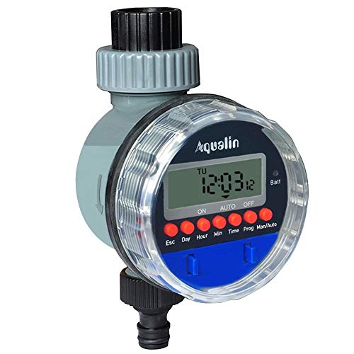Lijincheng Timed Irrigation LCD Automatic Display Watering Timer Electronic Timer For Household Ball Valve Garden Irrigation Controller (Color : No rain sensor hole)