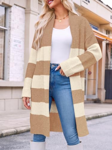 Image of Saodimallsu Womens Long Cardigan Sweaters Chunky Open Front Oversized Slouchy Knit Fall Trendy Coatigan Jackets
