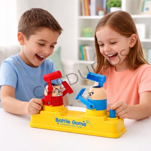 Image of Fighting Robots Boxing Board Game for Kids, 2 Player Interactive Whack-A-Mole Battle Toy, Gift for Boys & Girls Age 4-8, Multicolor