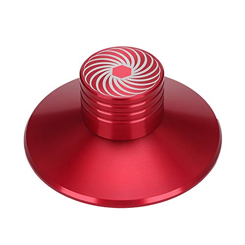 Yunir Record Clamp, Aluminum Audio Disc Turntable Stabilizer Clamp, (Red)